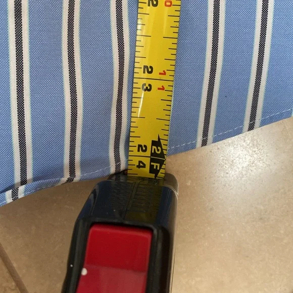 Womens Lands End Button Down. Chambray blue with black stripes. - Picture 6 of 6